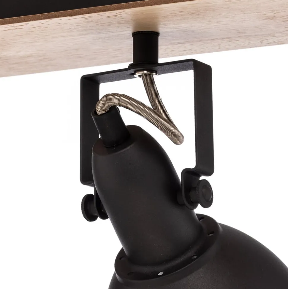 Lindby plafondlamp Aylis, 3-lamps, 60 cm, zwart, hout, E14