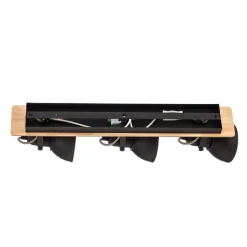 Lindby plafondlamp Aylis, 3-lamps, 60 cm, zwart, hout, E14