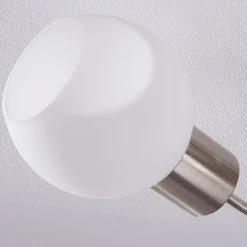 Lindby plafondlamp Ciala, 3-lamps, nikkelkleurig, glas