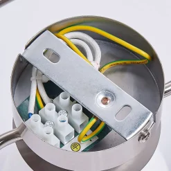 Lindby plafondlamp Ciala, 3-lamps, nikkelkleurig, glas