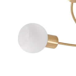 Lindby plafondlamp Ciala, 7-lamps, messingkleurig, glas