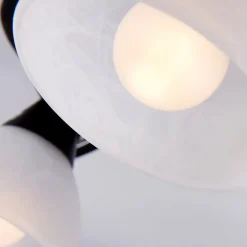 Lindby plafondlamp Della, zwart-goud, 110 cm, 5-lamps, E14