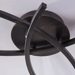 Lindby plafondlamp Della, zwart-goud, Ø 58 cm, 3-lamps, E14