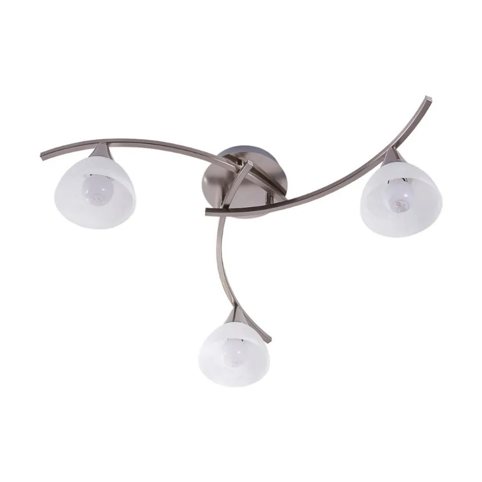 Lindby plafondlamp Della, nikkel, Ø 58 cm, 3-lamps, E14