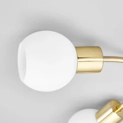 Lindby plafondlamp Elaina, Ø54cm, 5-lamps, messing, glas, E14