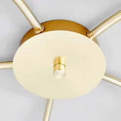 Lindby plafondlamp Elaina, Ø54cm, 5-lamps, messing, glas, E14