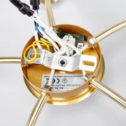 Lindby plafondlamp Elaina, Ø54cm, 5-lamps, messing, glas, E14