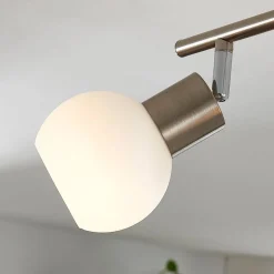 Lindby plafondlamp Elaina, 70 cm, 4-lamps, nikkel, glas, E14