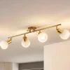 Lindby plafondlamp Elaina, 70cm, 4-lamps, messing, glas, E14