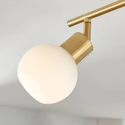 Lindby plafondlamp Elaina, 70cm, 4-lamps, messing, glas, E14