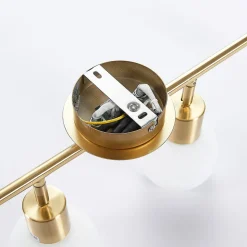 Lindby plafondlamp Elaina, 70cm, 4-lamps, messing, glas, E14