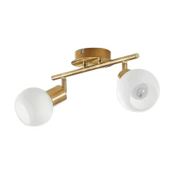 Lindby plafondlamp Elaina, 30 cm, 2-lamps, messing, glas, E14