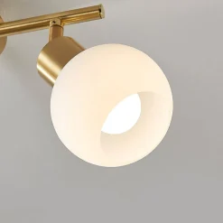 Lindby plafondlamp Elaina, 30 cm, 2-lamps, messing, glas, E14