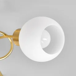 Lindby plafondlamp Elaina, Ø52cm, 3-lamps, messing, glas, E14