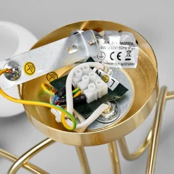 Lindby plafondlamp Elaina, Ø52cm, 3-lamps, messing, glas, E14