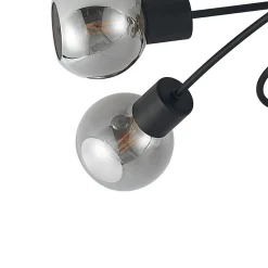 Lindby plafondlamp Elaina, 66 cm, 5-lamps, zwart/rook, E14