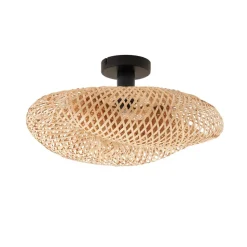 Lindby plafondlamp Eleane, bamboe, naturel, Ø 50 cm