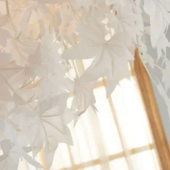 Lindby plafondlamp Esdoorn, Ø 70 cm, chroom, wit, textiel