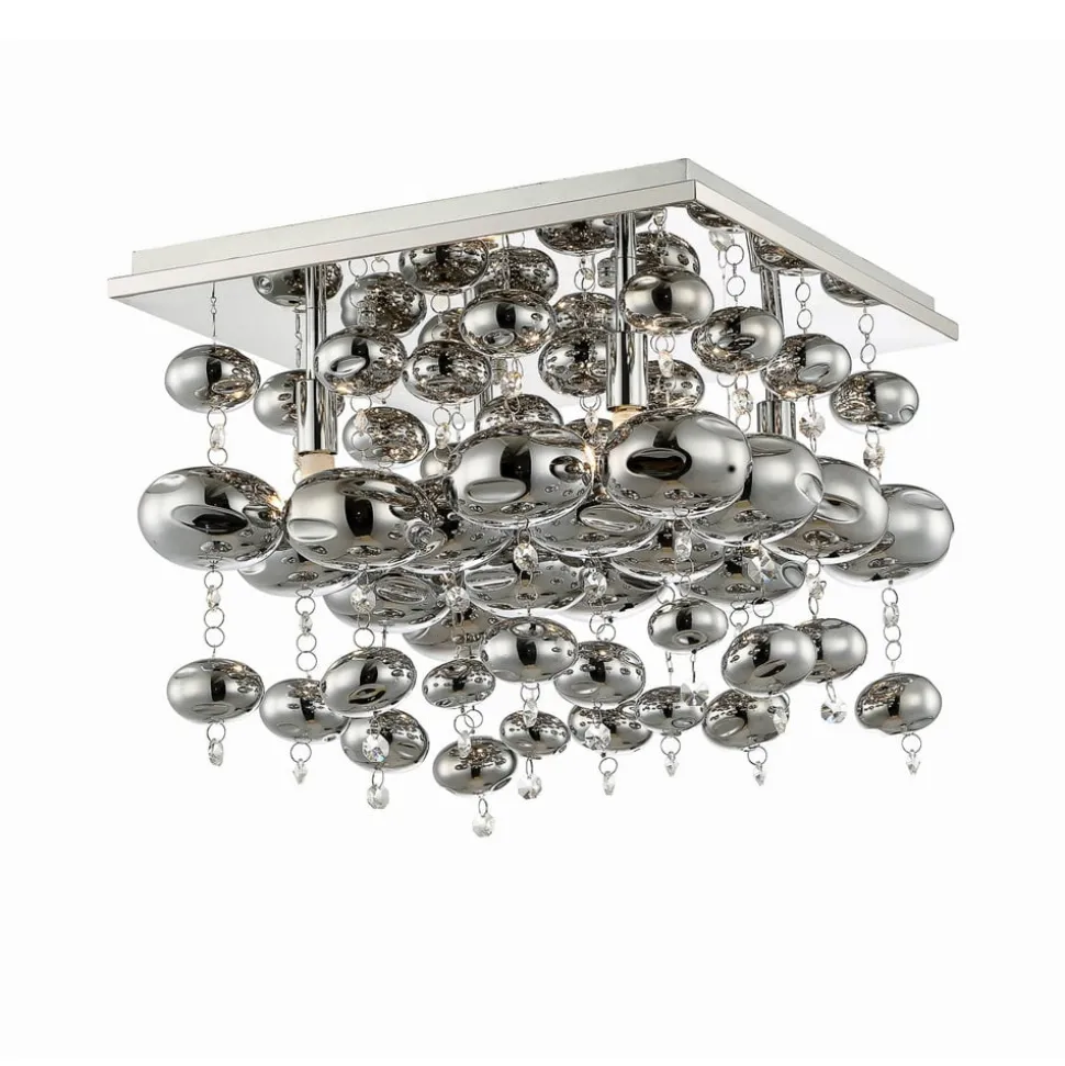 Lindby plafondlamp Esfera, rookgrijs, glas, 4-lamps, 35cm