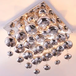 Lindby plafondlamp Esfera, rookgrijs, glas, 4-lamps, 35cm