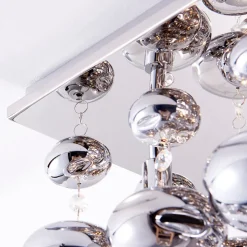 Lindby plafondlamp Esfera, rookgrijs, glas, 4-lamps, 35cm