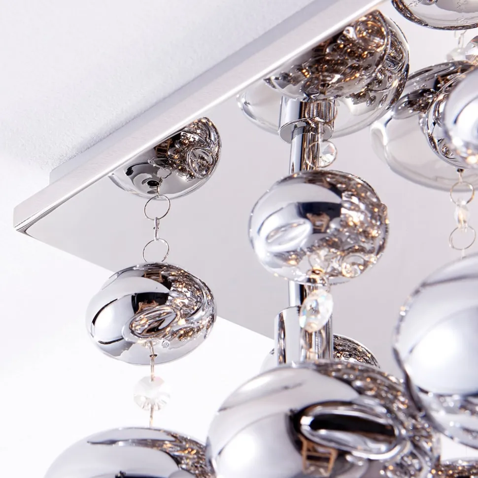 Lindby plafondlamp Esfera, rookgrijs, glas, 4-lamps, 35cm