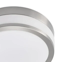 Lindby plafondlamp Flavi, Ø 28 cm, nikkel, glas, IP44, E27