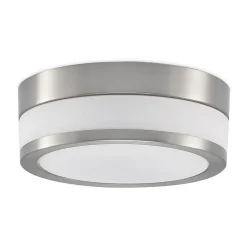 Lindby plafondlamp Flavi, Ø 23 cm, nikkel, glas, IP44, E27
