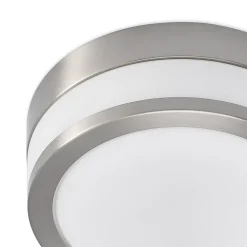 Lindby plafondlamp Flavi, Ø 23 cm, nikkel, glas, IP44, E27