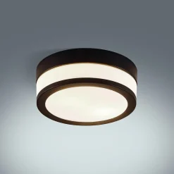 Lindby plafondlamp Flavi, Ø 23 cm, zwart, glas, IP44, E27