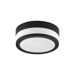 Lindby plafondlamp Flavi, Ø 23 cm, zwart, glas, IP44, E27