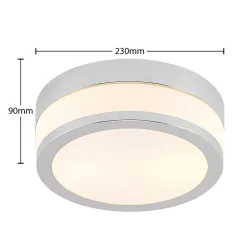 Lindby plafondlamp Flavi, Ø 23 cm, chroom, glas, IP44, E27