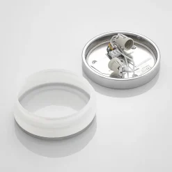 Lindby plafondlamp Flavi, Ø 23 cm, chroom, glas, IP44, E27