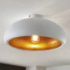 Lindby plafondlamp Gerwina, wit/goud, metaal, 40 cm, E27