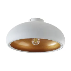 Lindby plafondlamp Gerwina, wit/goud, metaal, 40 cm, E27