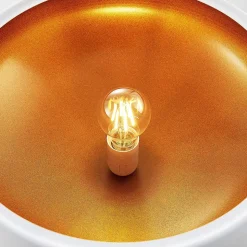 Lindby plafondlamp Gerwina, wit/goud, metaal, 40 cm, E27