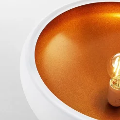 Lindby plafondlamp Gerwina, wit/goud, metaal, 40 cm, E27