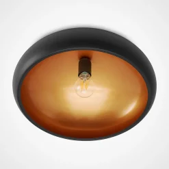 Lindby plafondlamp Gerwina, zwart/goud, metaal, 40 cm, E27