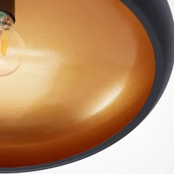 Lindby plafondlamp Gerwina, zwart/goud, metaal, 40 cm, E27
