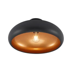 Lindby plafondlamp Gerwina, zwart/goud, metaal, 40 cm, E27