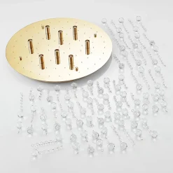 Lindby plafondlamp Gillion, 8-lamps, goud, kristal, Ø 55cm