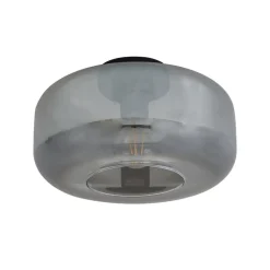 Lindby plafondlamp Hildur, Ø 28,5 cm, rookgrijs, glas