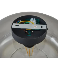 Lindby plafondlamp Hildur, Ø 28,5 cm, rookgrijs, glas