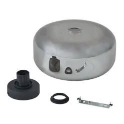 Lindby plafondlamp Hildur, Ø 28,5 cm, rookgrijs, glas