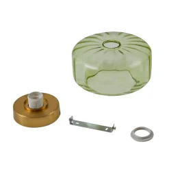 Lindby plafondlamp Hildur, groen, glas, Ø 22 cm