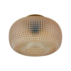 Lindby plafondlamp Hildur, Ø 25 cm, barnsteen, glas