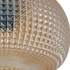 Lindby plafondlamp Hildur, Ø 25 cm, barnsteen, glas