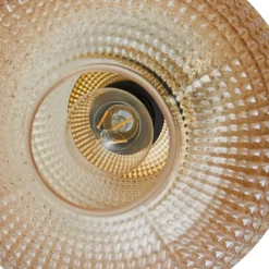 Lindby plafondlamp Hildur, Ø 25 cm, barnsteen, glas