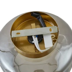 Lindby plafondlamp Hildur, rookgrijs, glas, Ø 22 cm