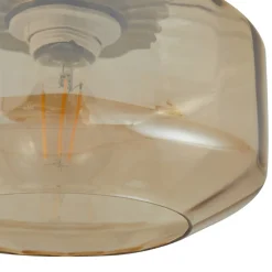 Lindby plafondlamp Hildur, barnsteen, glas, Ø 22 cm